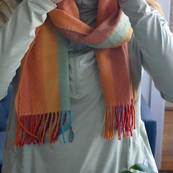Multicolored Vintage 1990s Rainbow Scarf - Picture 4 of 5